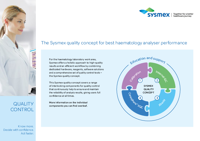 The Sysmex quality concept for best haematology analyser performance